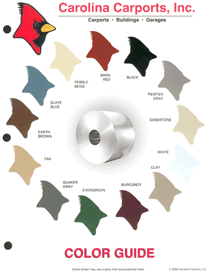 Carolina Carports Color Chart